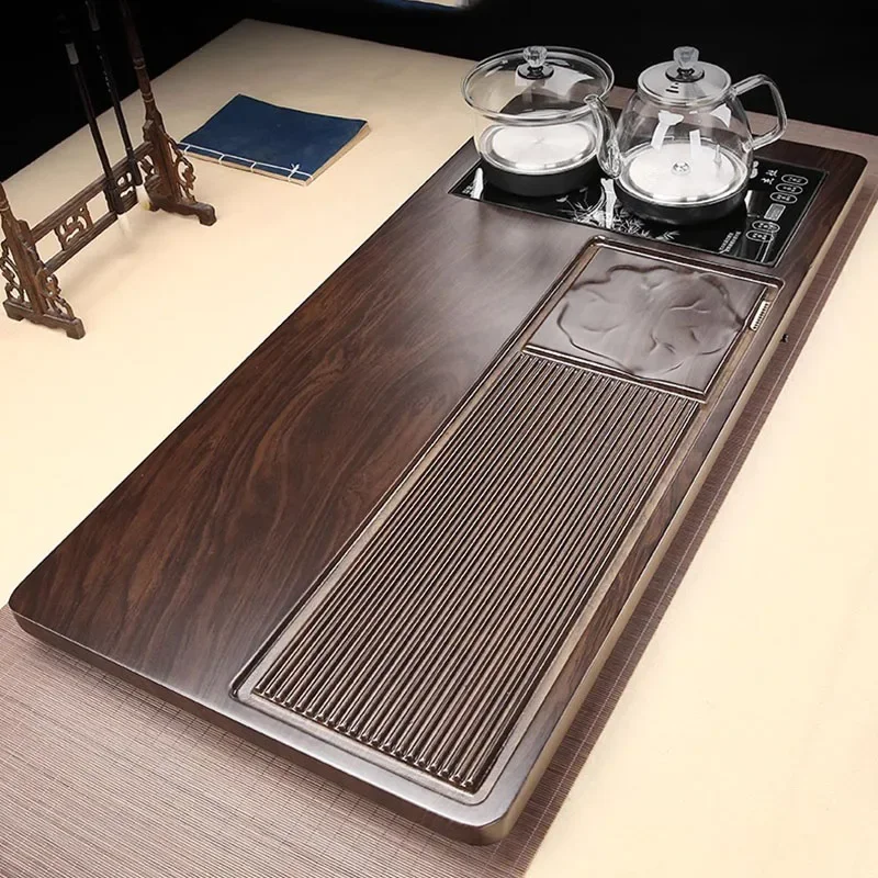 a*-Luxury Office Tea Tray Wooden Pot Tableware Coasters Hospitality Drip Tea Tray Living Room Dining Madera Home Products./