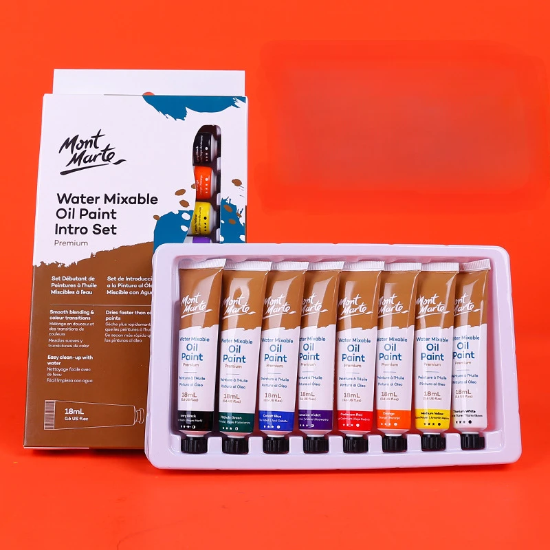 8/36 Color 18ml Water Mixable Oil Paint Set Water-soluble Quick Drying Portable Travel Oil Painting Materials Art Supplies