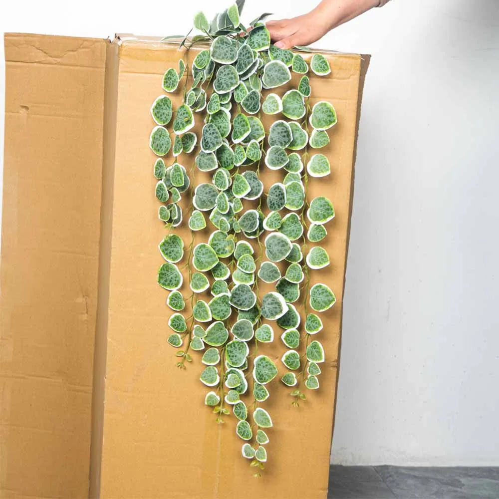 60–80 cm künstliche hängende Ranken, tropische Eukalyptuspflanzen, Kunststoff, Geldblatt, Wandbehang, Rattan für Hochzeit, Haus, Garten, Dekoration – Detail 7