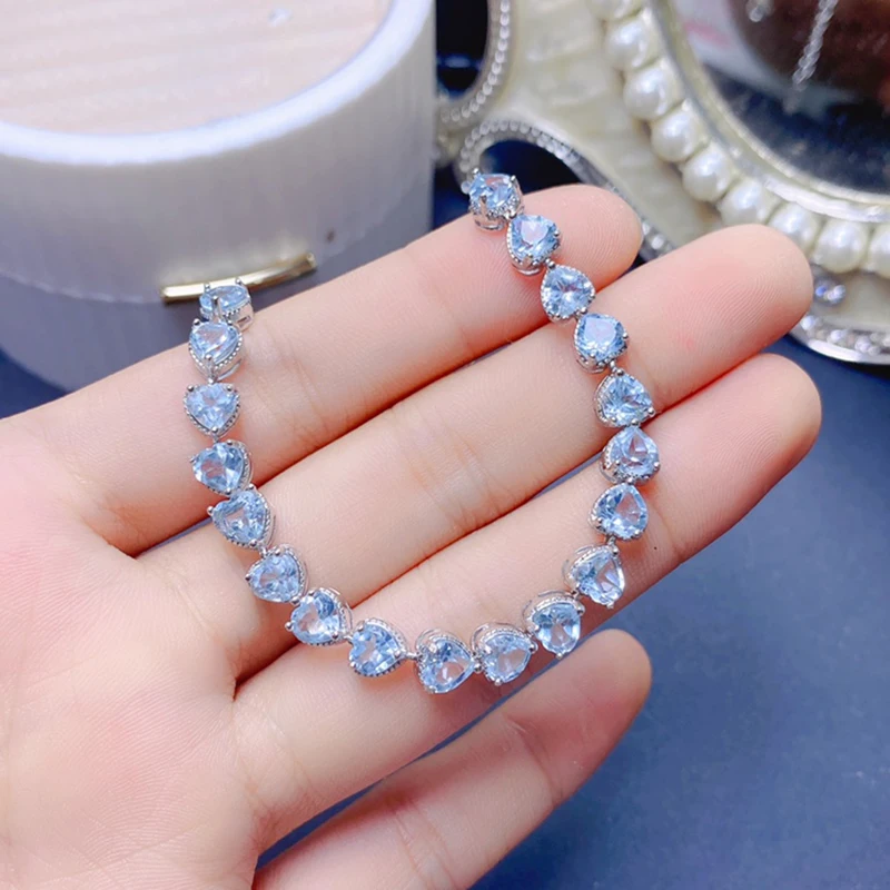 

Natural Topaz Bracelet for women silver 925 jewelry luxury gem stones 18k gold plated free shiping items