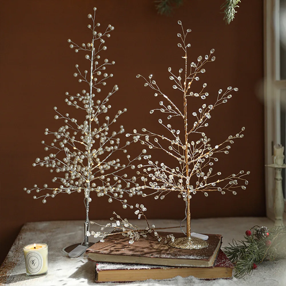 

Christmas Crystal Bud Branches Acrylic Bead Picks Sparkling Artificial Flowers for Xmas Tree Wreath Wedding Party Ornament