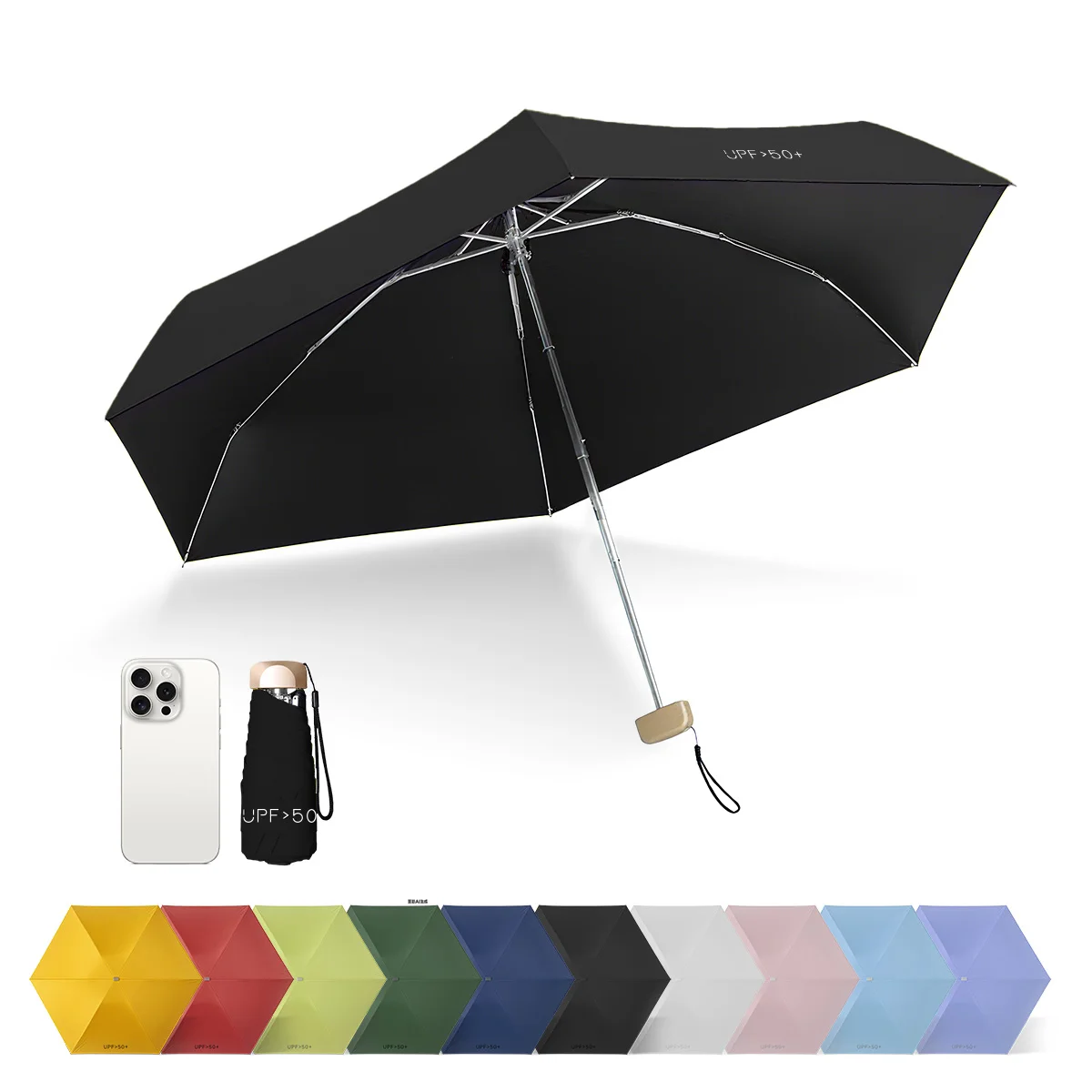 

A mini foldable sunshade umbrella weighing around 180g, with multiple colors to choose from. Suitable for all seasons