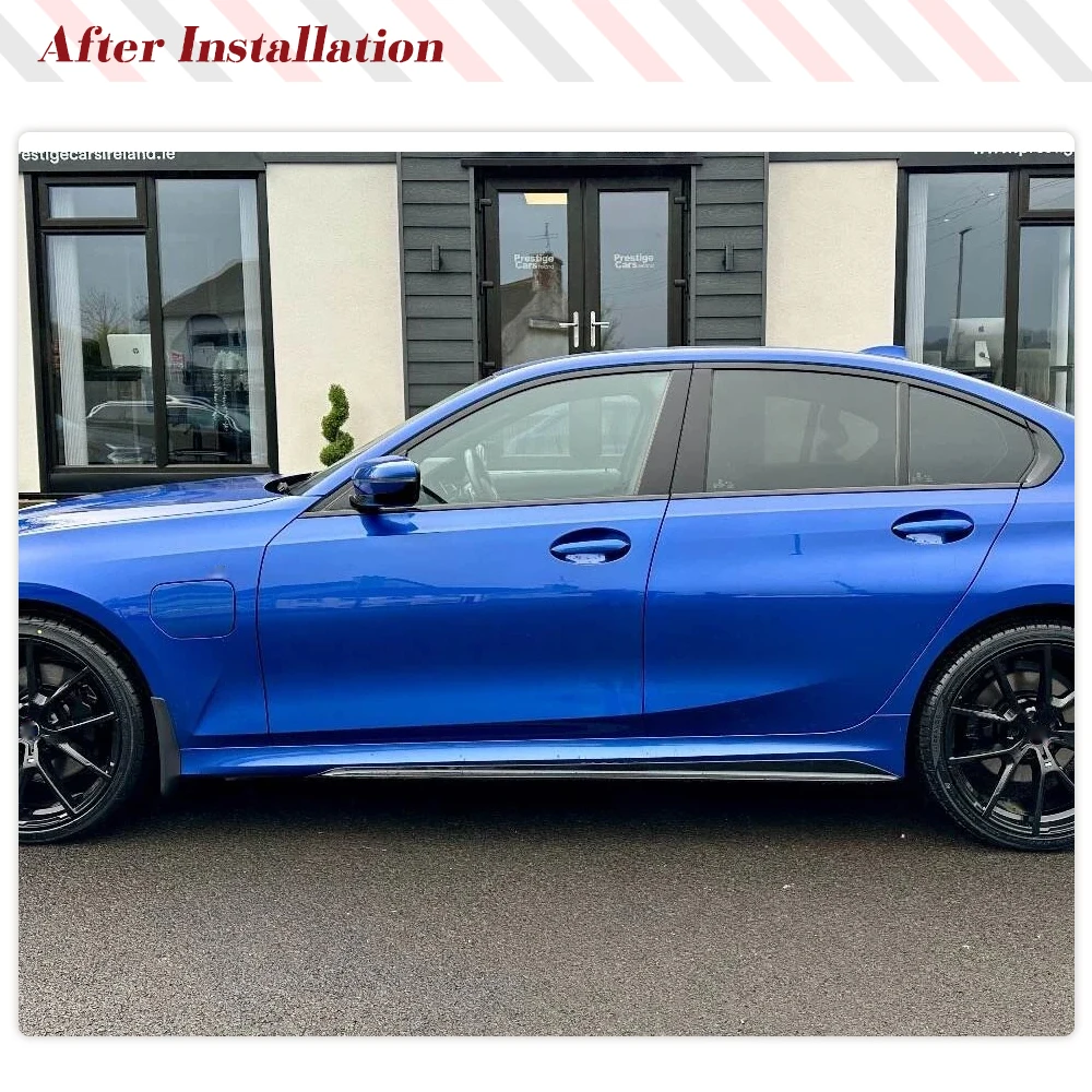 Car Side Skirts for BMW 3 SERIES G20 G21 LCI M SPORT 2023-2024 Under Door Rocker Panels Valance Extension Lip ABS Gloss Black