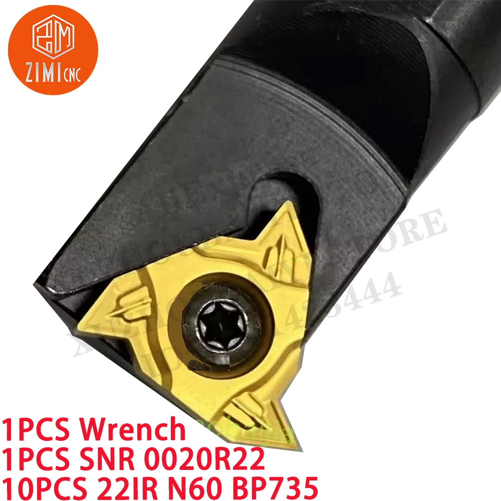 1 ШТ SNR0020R22 Токарный станок с внутренней резьбой Держатель токарного инструмента + 10 ШТ 22IR N60 Твердосплавные пластины с ЧПУ металлорежущие инструменты