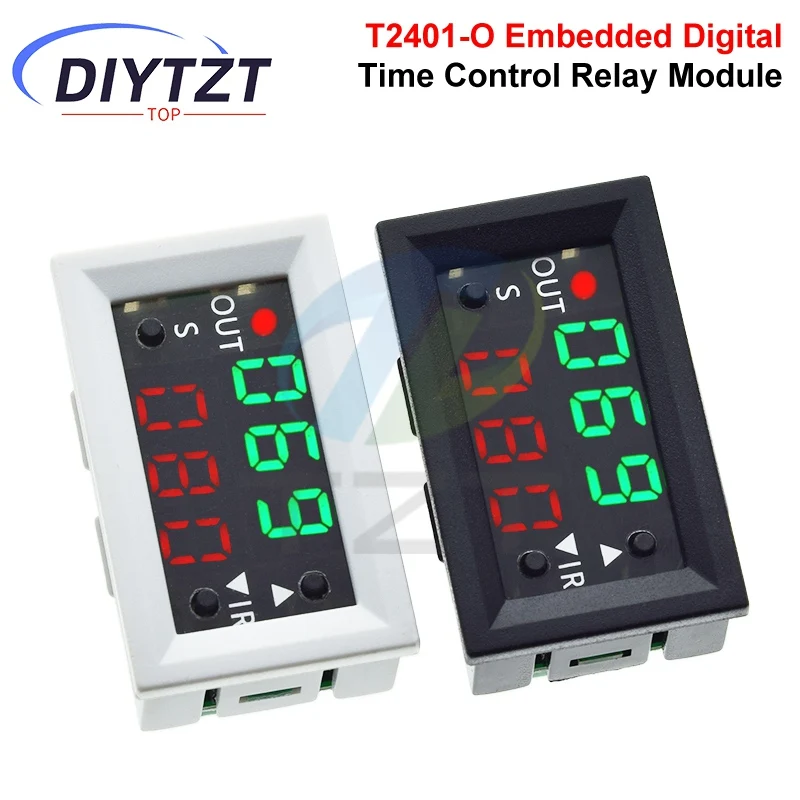 

T2401-O DC 12 В модуль реле времени с двойным дисплеем, реле задержки времени, мини-светодиодный цифровой таймер, реле задержки времени, переключатель управления циклом