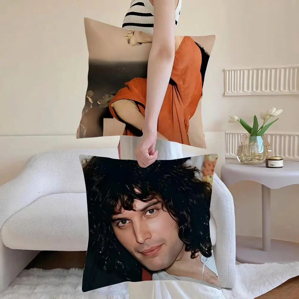 Freddie Mercuryes attractive Cushion Cover Washable Linen-Look for Daily Sofa Home Household Room Decor