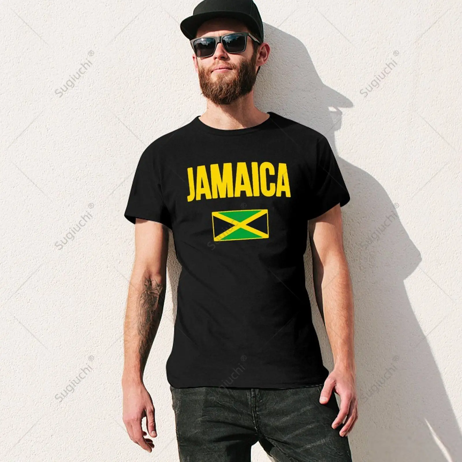 Unisex Men Jamaican Flag Jamaica Souvenir Love Travel Vacation Tshirt Tees T Shirts Women Boys 100% Cotton T-Shirt