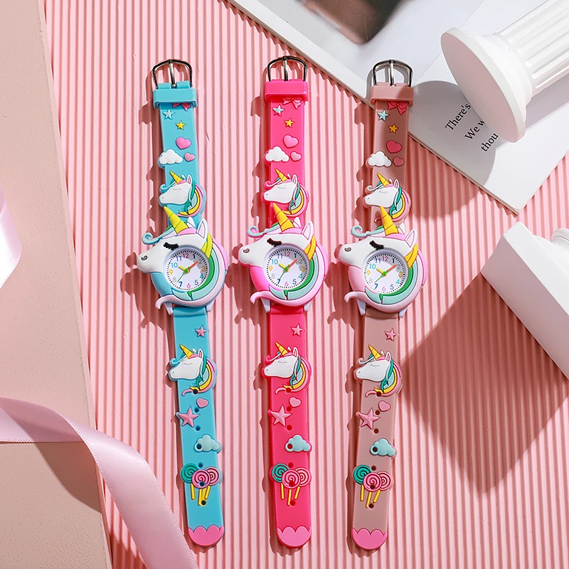 Karton-Silikon-Geschenkuhr für Jungen und Mädchen, niedliche, farbenfrohe, schöne Kinder-Armbanduhr – Detail 9