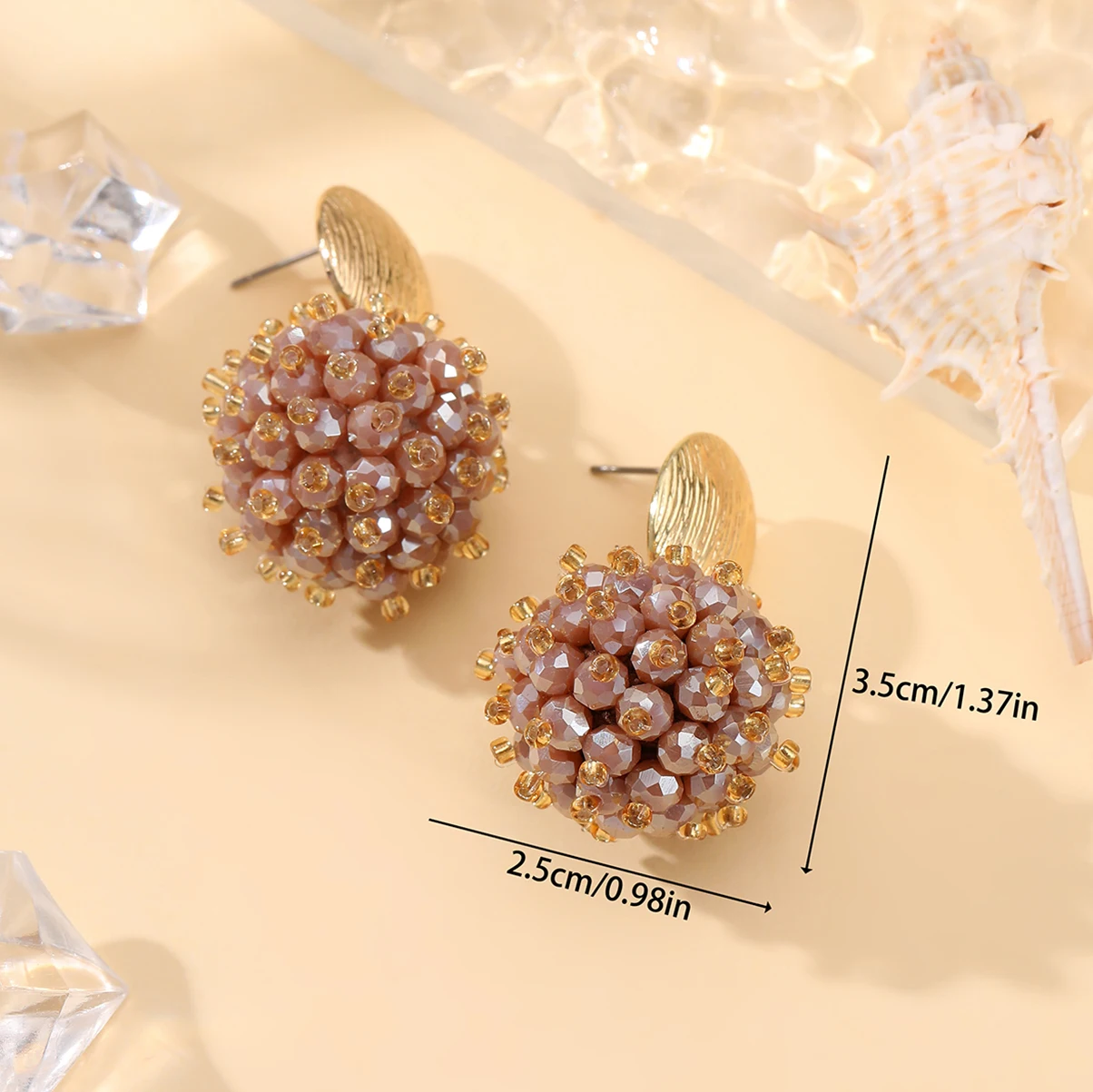 INKDEW Round Crystal Beads Drop Earrings For Women Long Earrings Handmade Fashion Jewelry Gift boho EA143