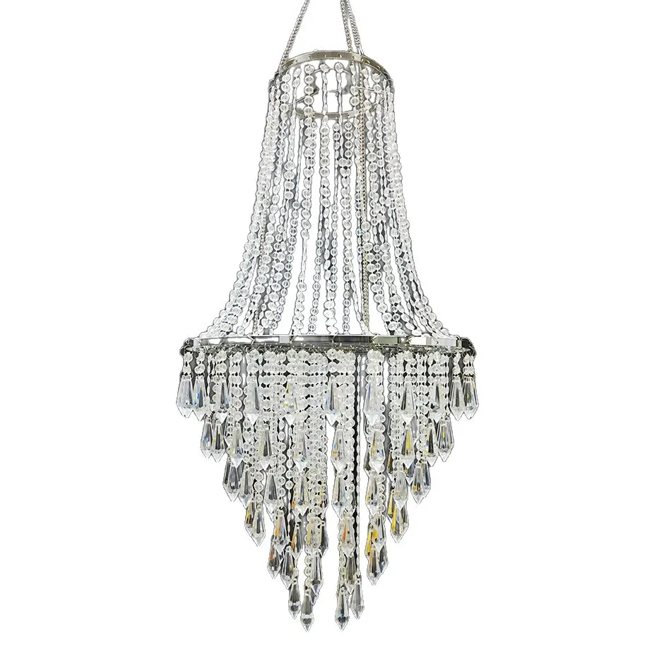 

Modern Acrylic Chandelier Bead Curtain Wedding Hanging Decorations Ceiling Stage Hall Props Pendant Chandelier Backdrops 5PCS