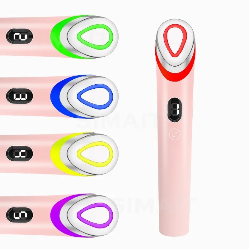 Portable 5-Color LED Eye Beauty Device, Vibration Massager with USB-C Rechargeable for Dark Circles & Eye Fatigue