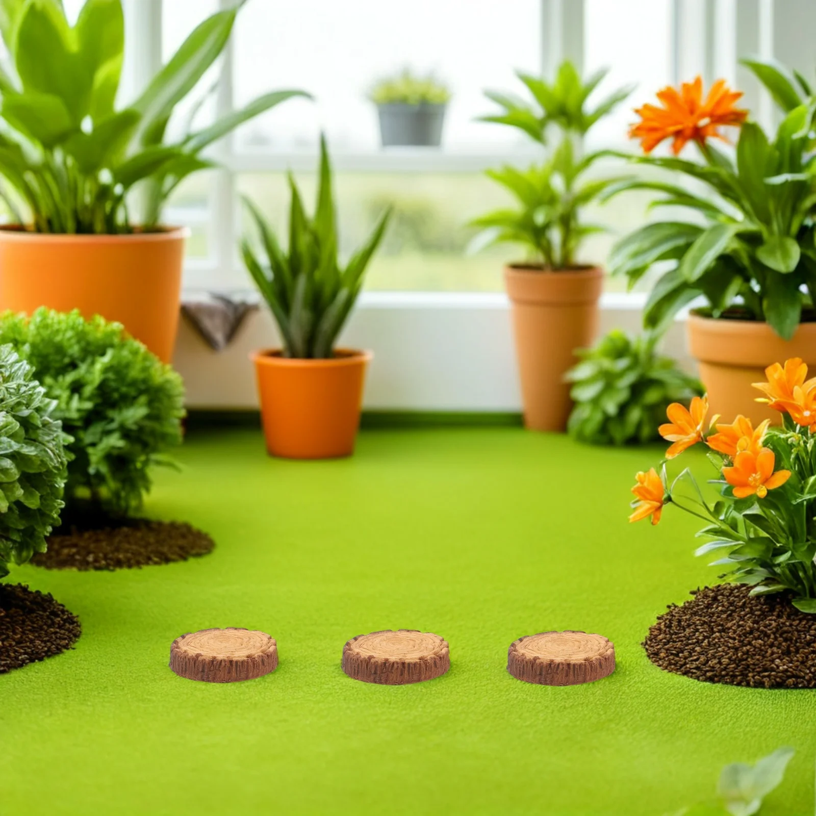 

20Pcs Micro Landscape Accessories Miniature Resin Stumps 0.9 Inch Realistic Garden Stepping Stones for Bonsai Fairy Garden Pot