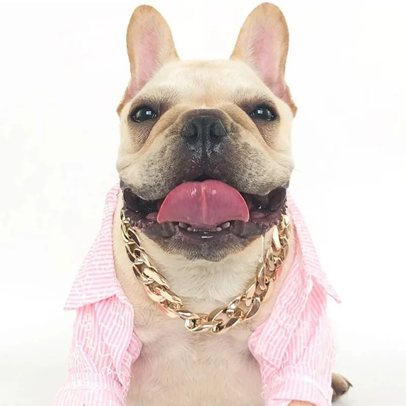 Pet Necklace Medium and Small Dog Collar Jewelry Dog Bully Gold Chain Pet Accessories