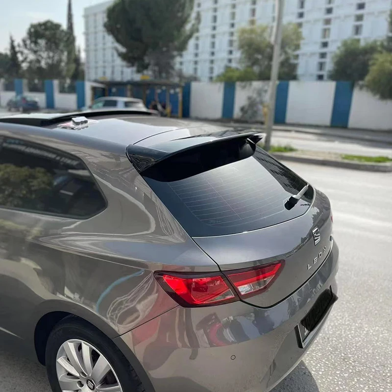 For Seat Leon Mk3 5F 2012-2020 5Door Car Rear Trunk Roof Spoiler Wing Gloss Black Rear Boot Lip Spoiler Cap Car Tail Wing Trim