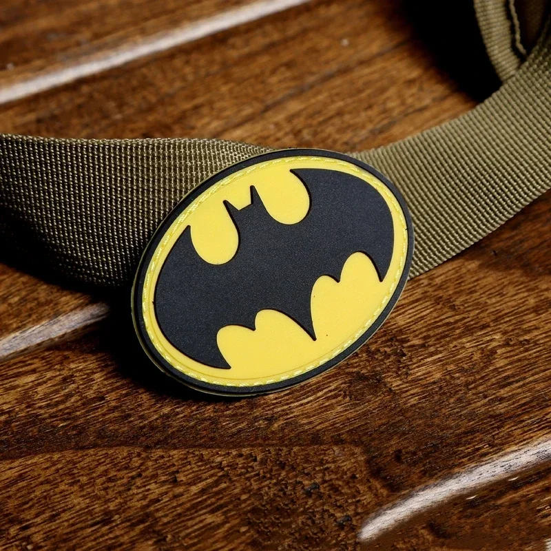 Bat Badge 3D PVC Hook and Loop Patches Black and Yellow Logo Accessories Morale Badges on Backpack Decoration Tactical Stickers