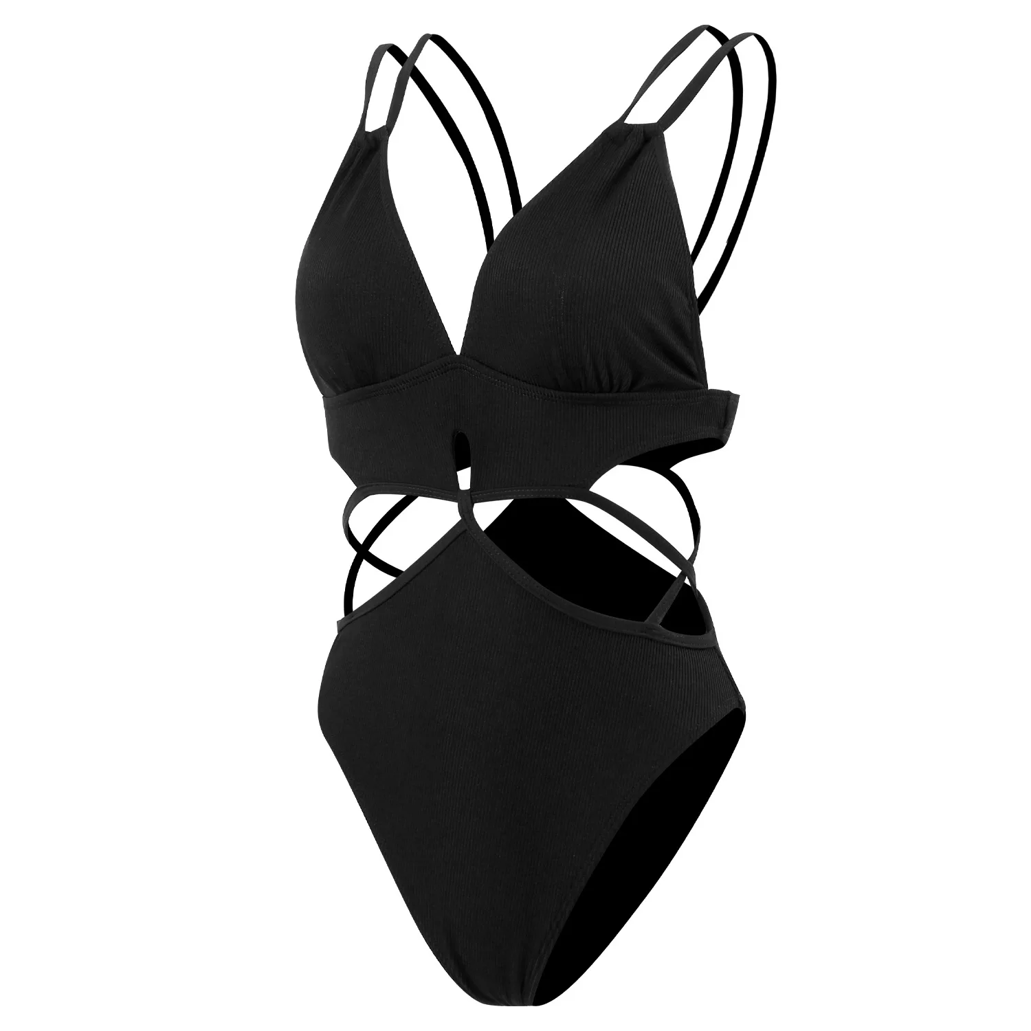 Maillot de bain une pièce côtelé blanc pour femmes, Sexy, dos croisé, contrôle du ventre, Monokini, réglable, pour la plage