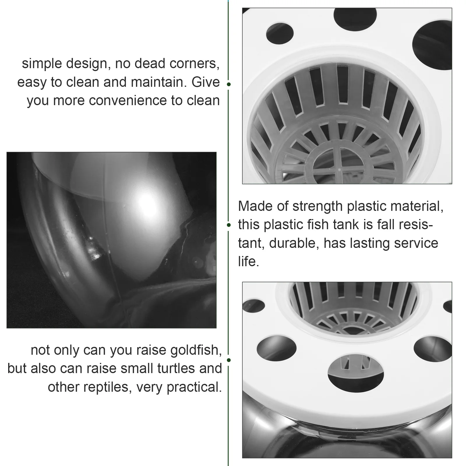 

Transparent Plastic Fish Tank Desktop Aquarium Durable Anti-Falling Fish Breeding Box Office Home Plastic Aquarium