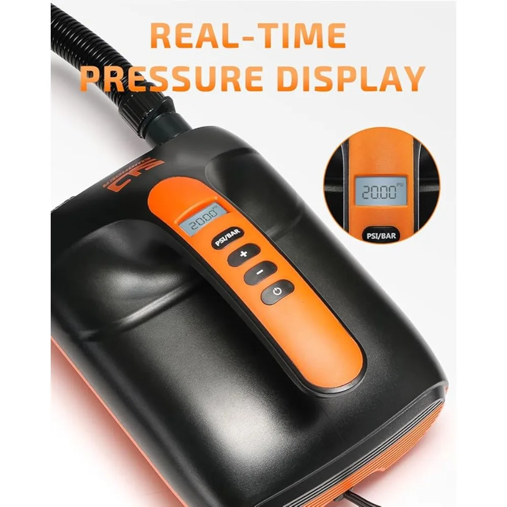 12V Portable Digital Electric SUP Air Pump 20PSI High Pressure Inflator for Stand Up Paddle Board Kayak Boat Outdoor Camping