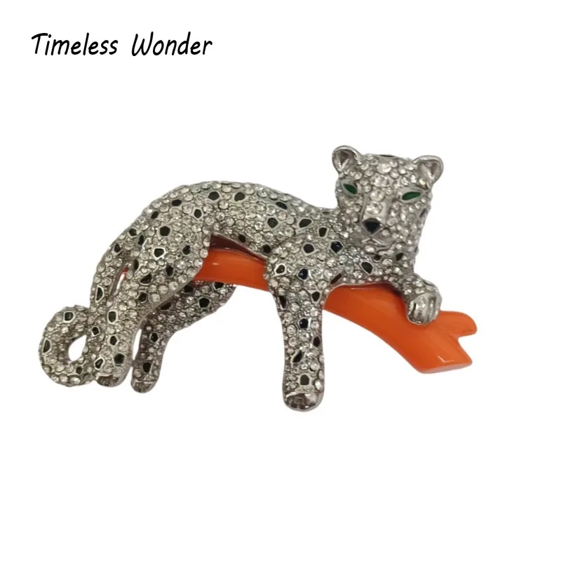 

Timeless Wonder Enamel Zircon Leopard Brooch Pins Women Designer Jewelry Runway Rare Luxury Gift Vintage Art Deco Classy 5381