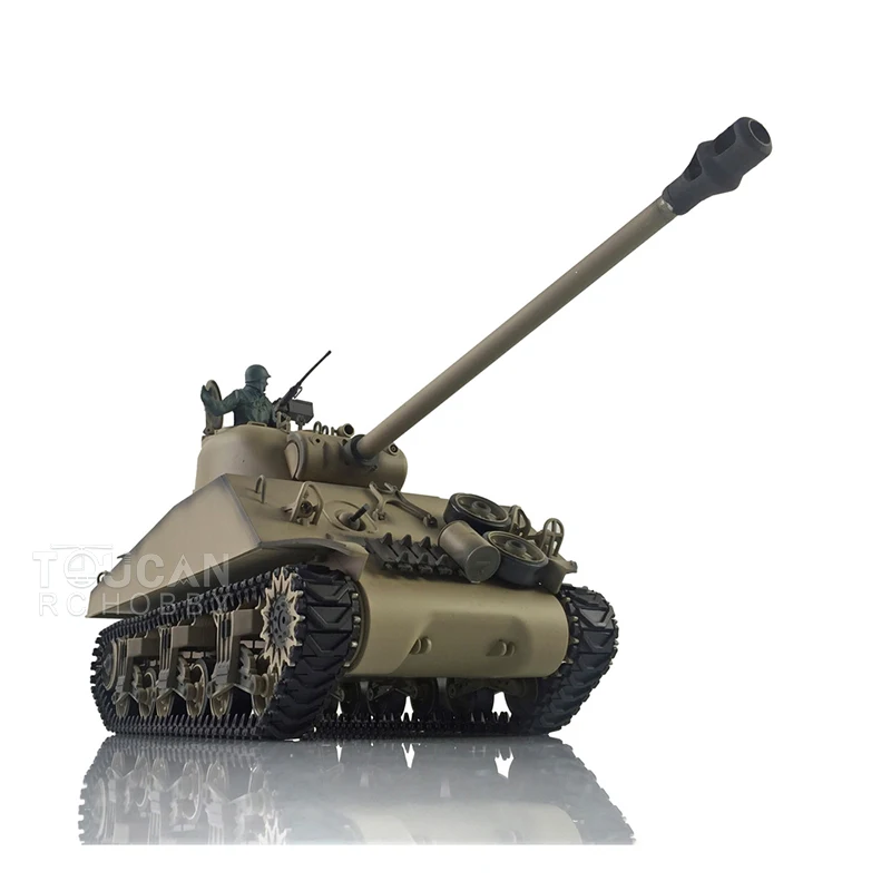 

HENG LONG 1/16 7.0 пластиковый M4A3 Sherman RC Танк 3898 360 ° вращающийся FPV BarrelRecoil взрослые игрушки подарки для мальчиков