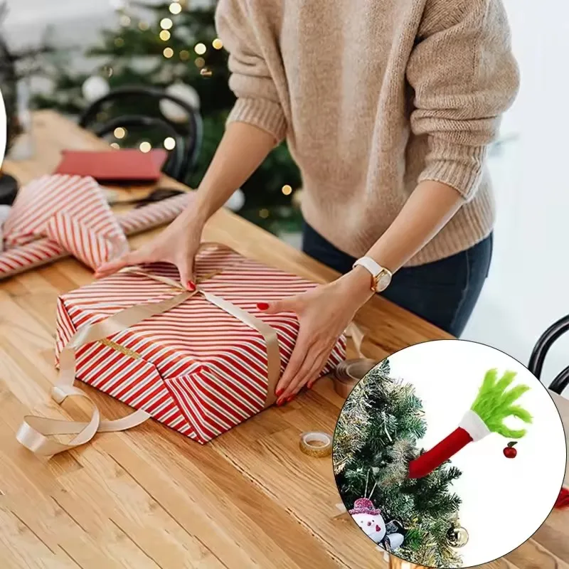 قزم شجرة عيد الميلاد الديكور دمية الأخضر الفراء الوحش الذراع دمية قزم زينة عيد الميلاد غرفة شجرة ديكور لوازم الحفلات غرفة شجرة ديكور