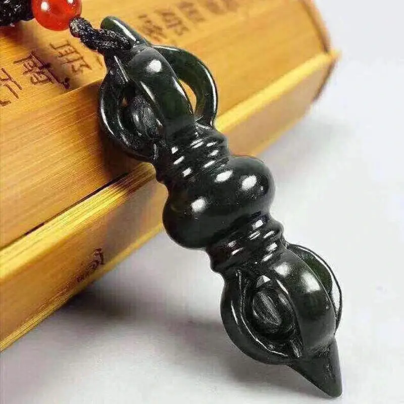 

Natural hetian jade handcarved Vajra Dharma Tool pendant retro temperament jewellery fashion for women men lucky