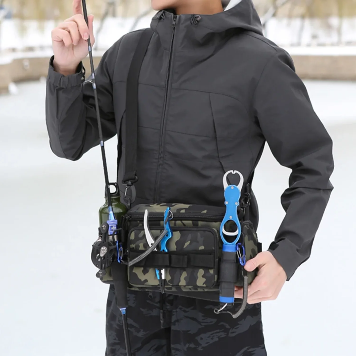 

Fishing Tackle Bags Waist Fanny Pack Fishing Lures Line Box Utility Accessories Outdoor Camping Shoulder Crossbody
