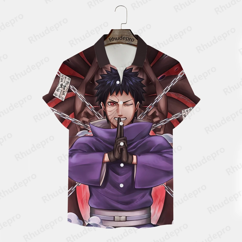 

Men's Shirt Gift Children's Naruto Clothing Streetwear Trend Uchiba Sasuke Short Sleeve Tops 5XL Shirts New Y2k Clothes Anime