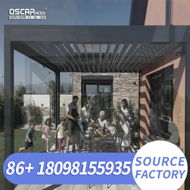 Large Double Roof Powder Coated Hardtop Gazebo with Screen Outdoor Patio Pavilion for Backyard pergola
