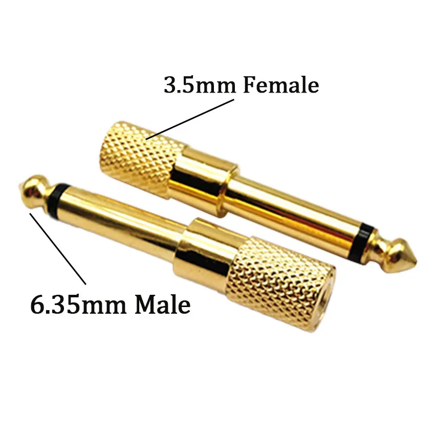 6.5mm Female to 3.5mm Male Jack 3.5 Female to 6.35mm Male Plug Mono Audio Microphone Adapter Converter Aux Cable Gold Plated s1