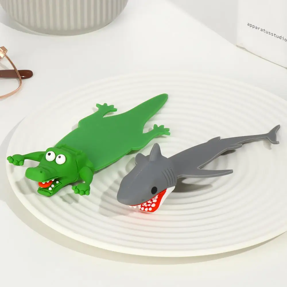 3D Stereo Animal Bookmark, Marcador dos desenhos animados, Tubarão, Crocodile Pages, Papelaria escolar, Kids Gifts, 1Pc