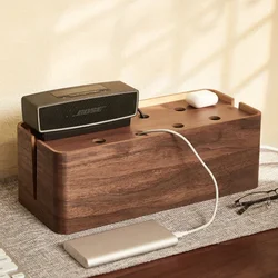 Power Strip Storage Box Upscale Cable Organizer Desktop Plug Socket Holder Neat Electrical Management Box with Stylish Cover