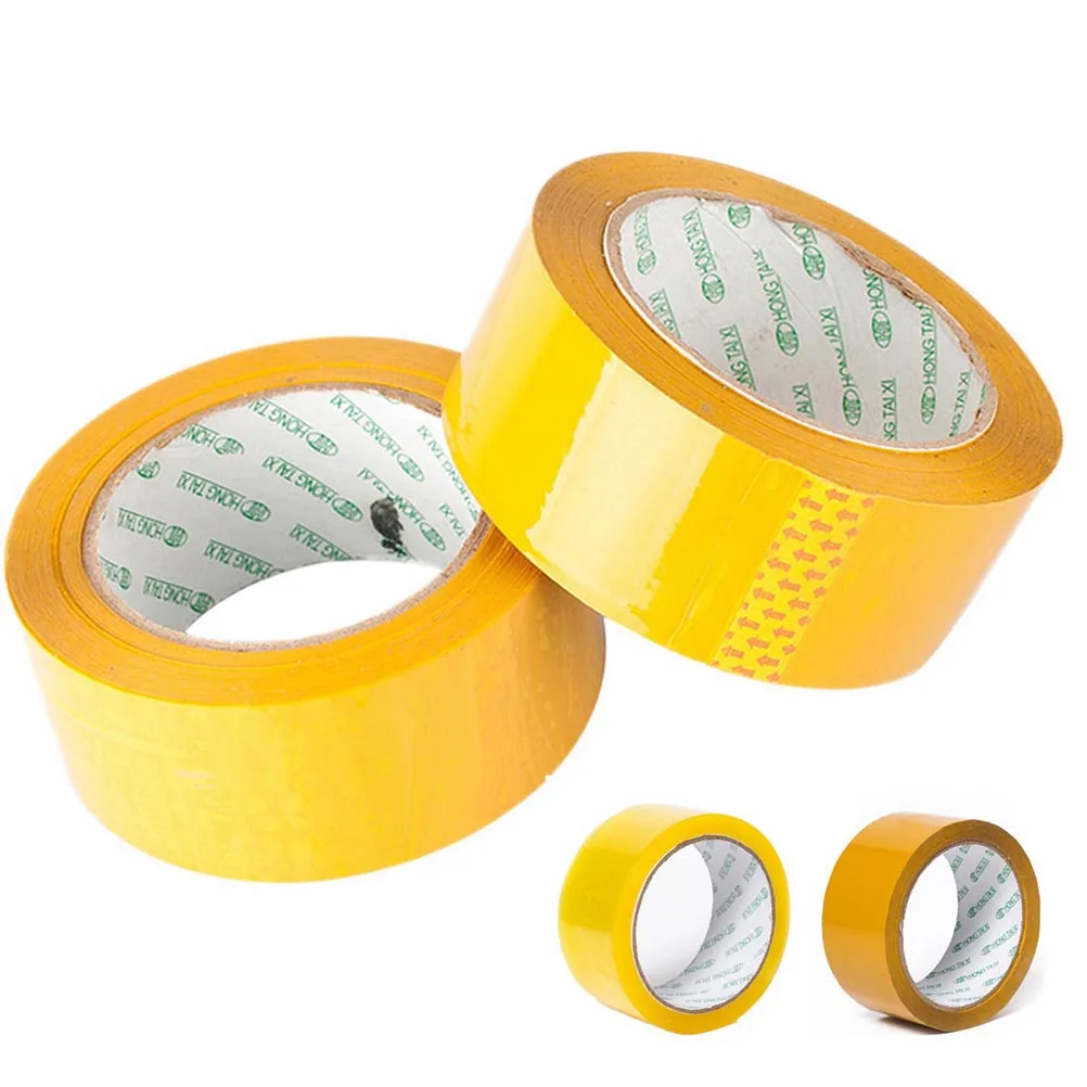 6 Rolls Transparent Sealing Packing Tape High Viscosity for Boxes Yellow Clear Duct Multi Purpose Water Resistant Strong Closure