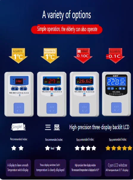 Temperature Controller Waterproof Temperature Probe Digital High Precision Intelligent Temperature Control Automatic Switch