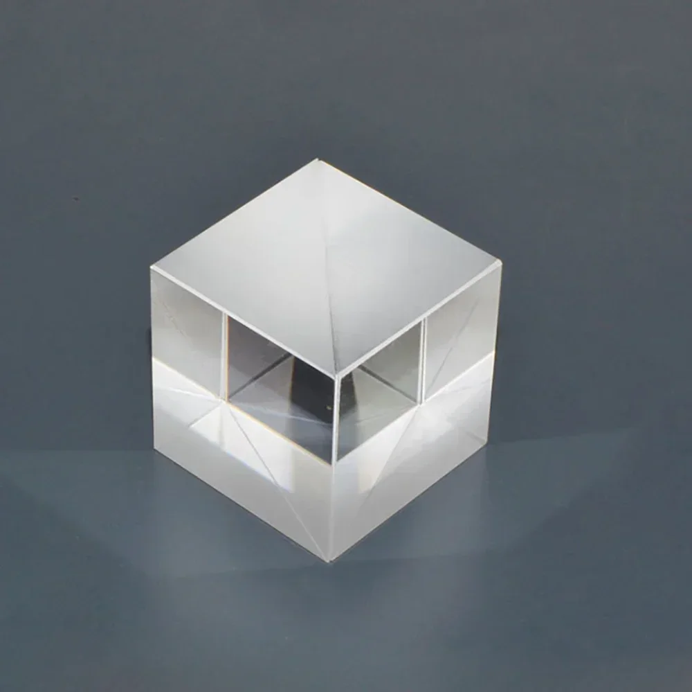 Optical Glass Cube Dichroic Dispersion Beam Splitter Prism Splitting Ratio 50:50 for Spectrometer Experiment Prisma