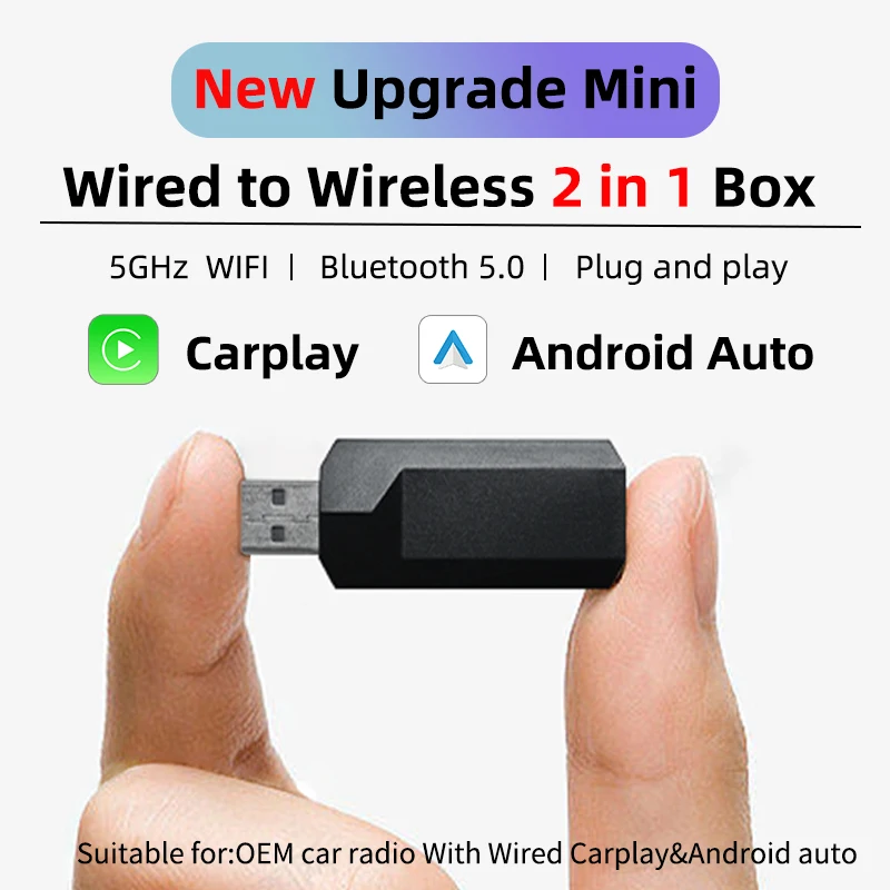 Car Mini AI Box for Apple Carplay Wireless Adapter Car OEM Wired CarPlay To Wireless CarPlay USB Dongle Plug and Play Playaibox