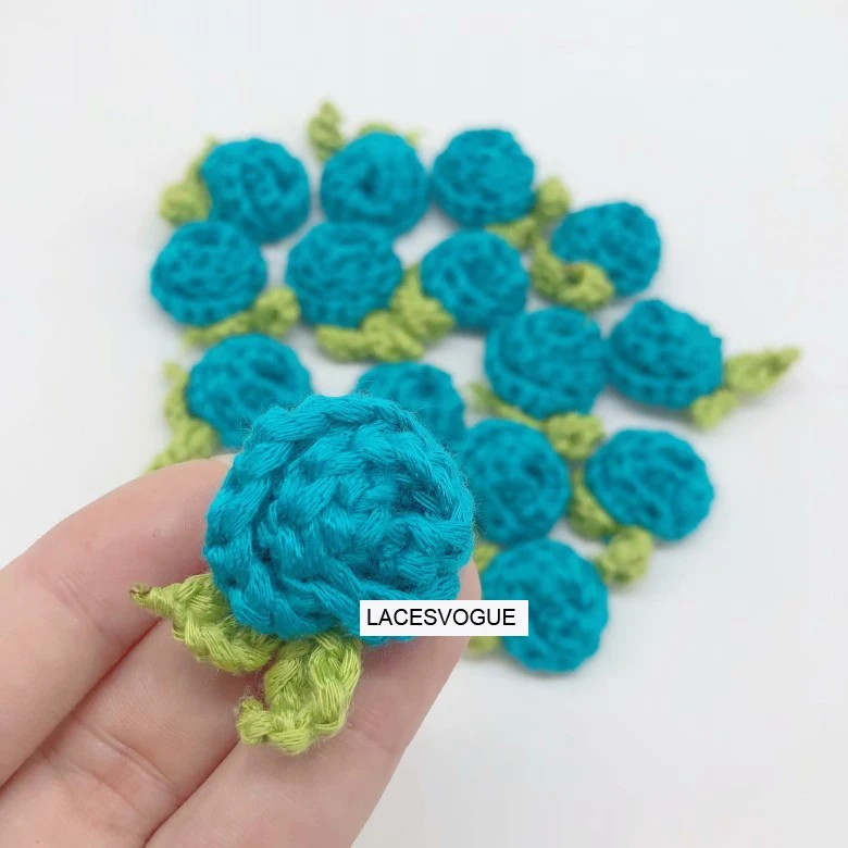 Rose Cloth Paste, Handmade Crochet, Knitted Applique,Patchwork Needlework, Sewing Accessories,DIY Yarn,3cm,112,50Pcs Lot