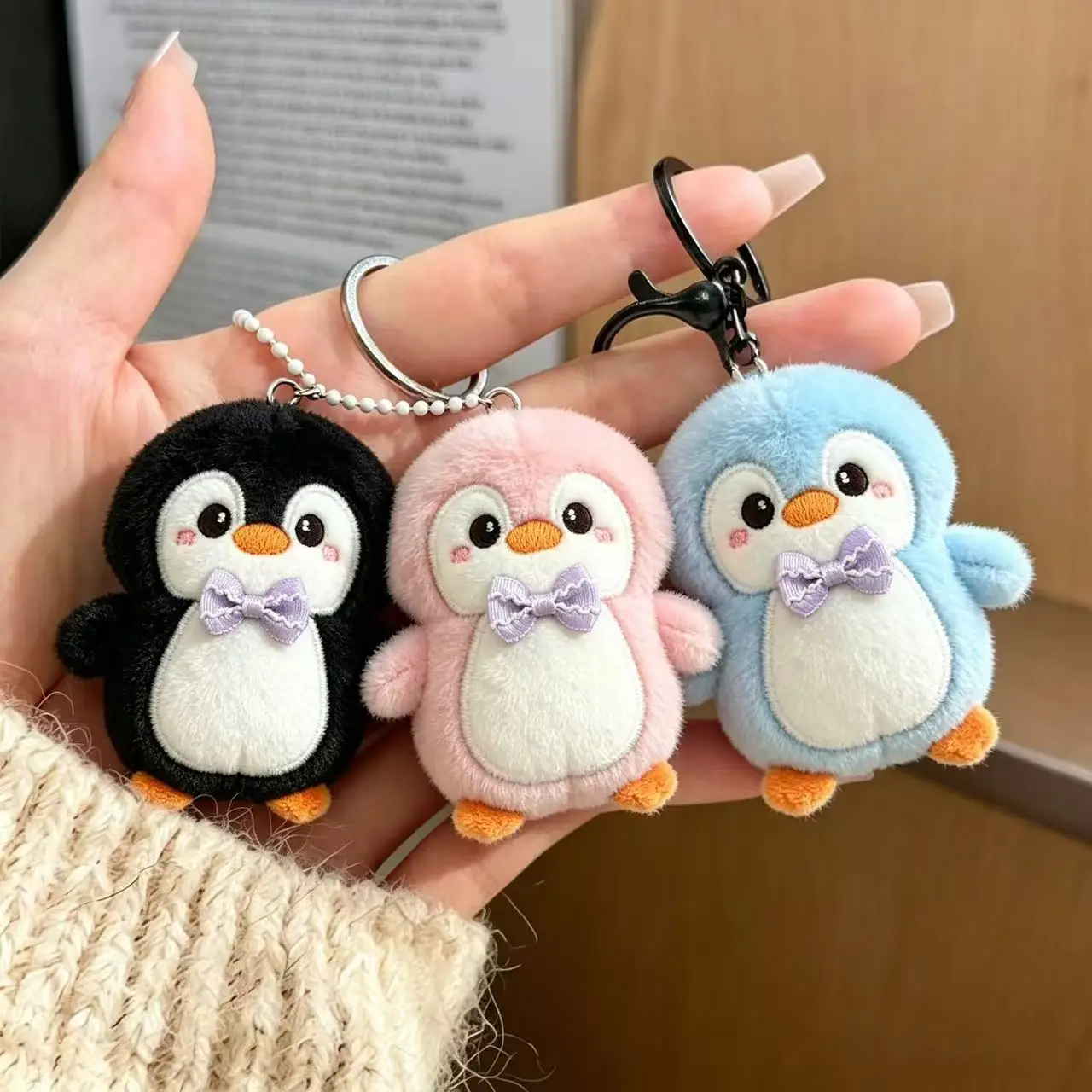 

New Small Penguin Plush Keychains Cute Plushie Doll Anime Kawaii Toys for Children Pendant Key Chain Woman Girl Birthday Gift