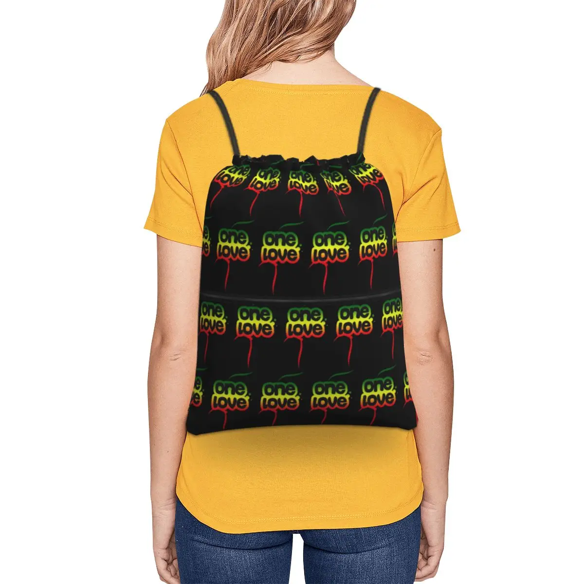 Bob Marley One Love Backpacks Fashion Drawstring Bags Storage Bag Book Bags for Travel Students