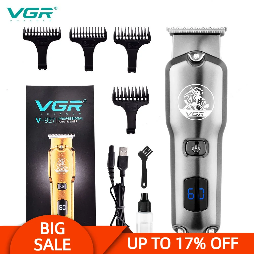 VGR 927 Electric Hair Clipper Professional Rechargeable Personal Care Barber Trimmer For Men Shaver LCD Metal Haircut VGR V-927