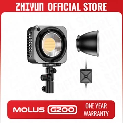 ZHIYUN Official MOLUS G200 200W COB LED Light 300W Bi-Color 2700K-6500K Photography Lighting APP Control for Photo Camera Studio