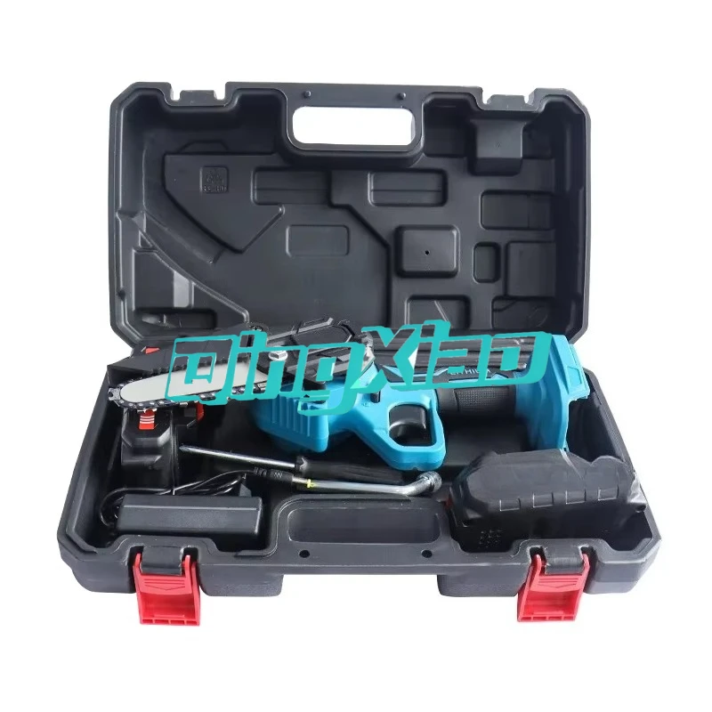 4 Inch Mini Rechargeable Cordless Chainsaw Portable Electric Power Saw Complete Tool Case Set For Garden Trimming Branch Cutting