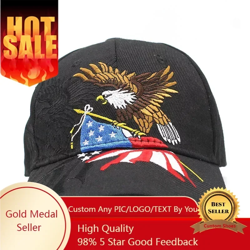 

American Flag Embroidery Hat Mens Womens USA Sports Baseball Hats Hip Hop Trump Same Style Cap Red Blue White Art Summer Caps