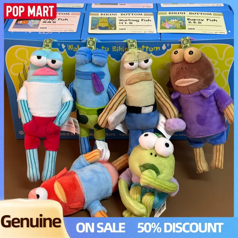 

Pop Mart Bikini Bottom Buddies Whimsical series Blind Box Toys Kawaii Keychain Action Figure Surprise Mystery Box Doll Girl Gift