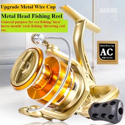 1000-7000 Series Metal Spool Throwing Rod Fishing Wheel 5.2:1 Ultralight Saltwater Spinning Reel for Carp Sea Fish Tackle Pesca
