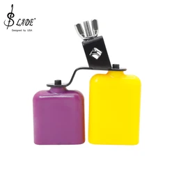 SLADE Double Sambago Bell Latin Music Yellow Purple Cowbell High Low Sound Knocker Drum Percussion Instrument Accessories