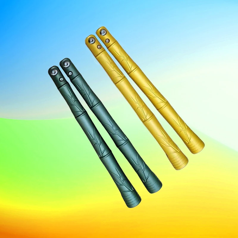 TheOne Bamboo Trainer Knife D2 Blade 6061 Aluminum Handle Bushings System Pocket EDC Tool