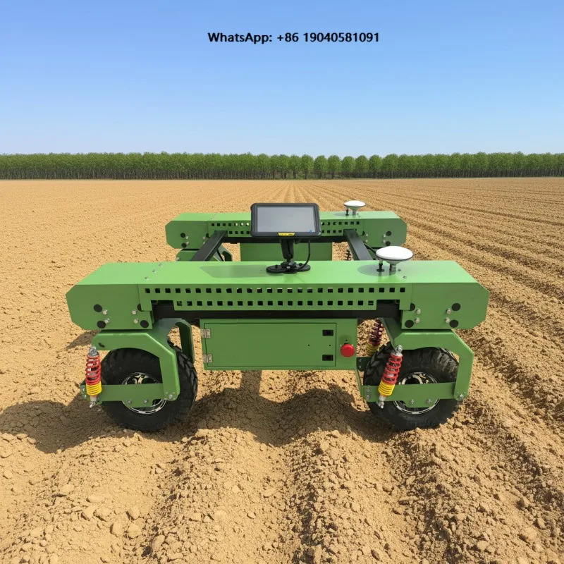 Autonomous Agricultural Robot Vehicle | Electric Drive 4-Wheel Steering with GPS Navigation for Precision Farming
