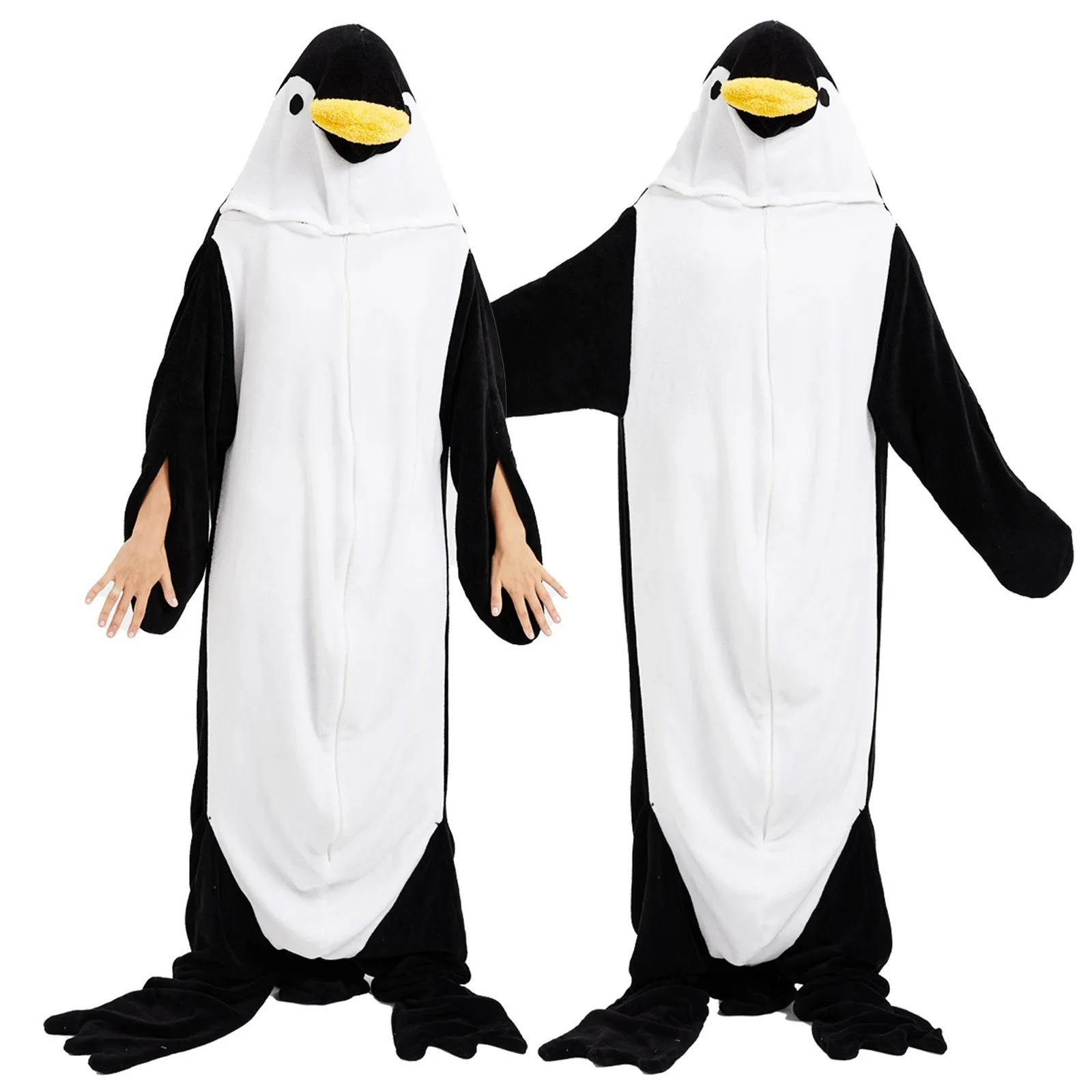 

New Penguin Costume Cosplay Plush One-piece Pajamas Flannel Cartoon One-piece Pajamas Halloween Animal Performance Home Clothes