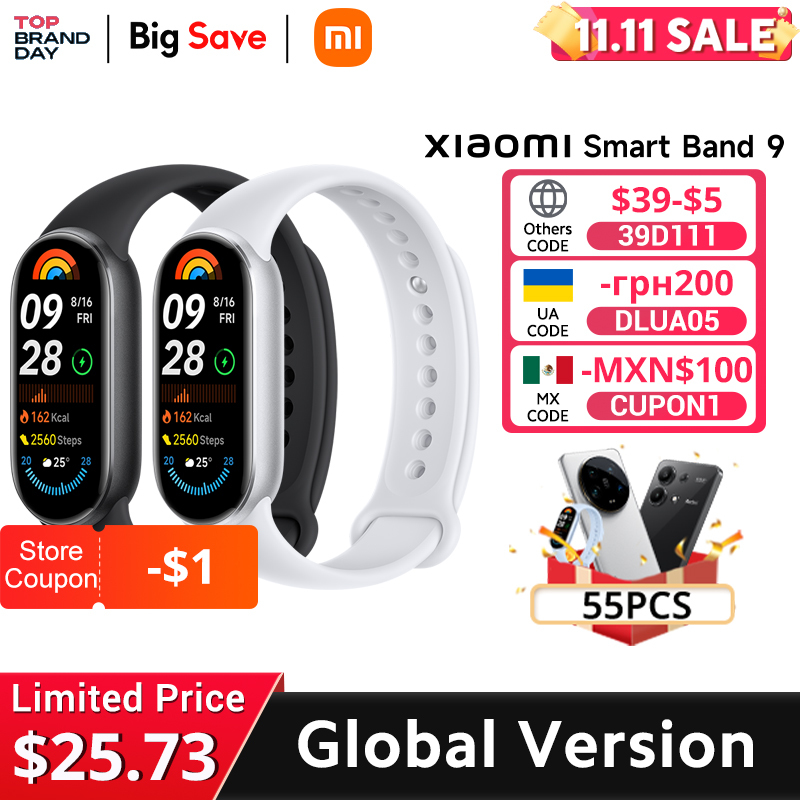  [World Premiere]Global Version Xiaomi Smart Band 9 1.62" AMOLED Display 21-day Battery Life 150+ Sports Modes Sleep Monitoring 